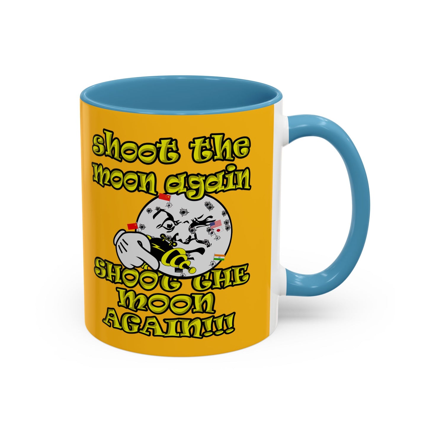 shoot the moon again - Accent Mug (yellow)