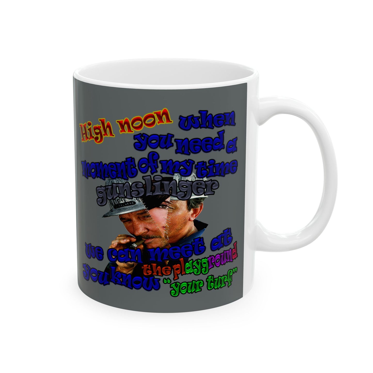 high noon - White Mug (dark grey)