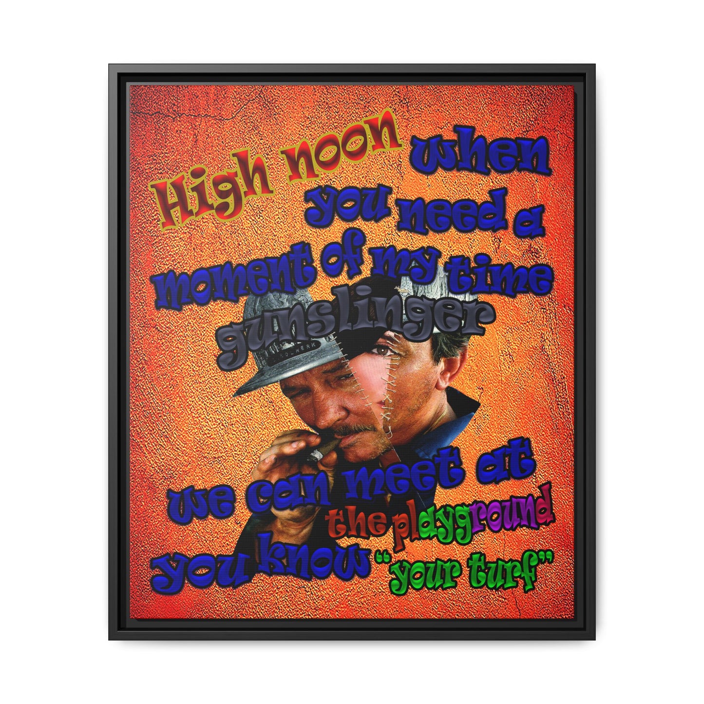 high noon - framed canvas art (burnt orange)
