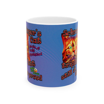 schrodinger's cat - White Mug (light blue-purple wave)