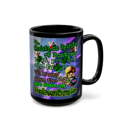 christmas spirits of boston - Black Mug (grey-pink wave)