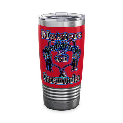 em cee squared - Ringneck Tumbler, 20oz (dark red)