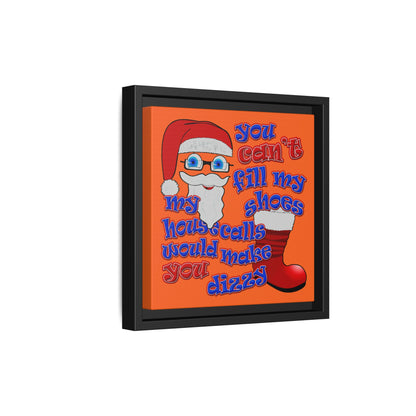 santa's shoes - framed canvas art (orange)