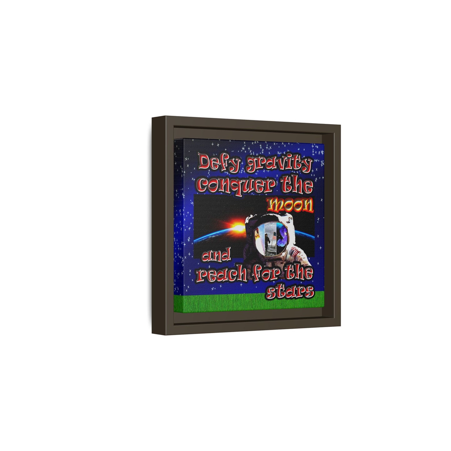 defy conquer reach - framed canvas art ('snoops' background)