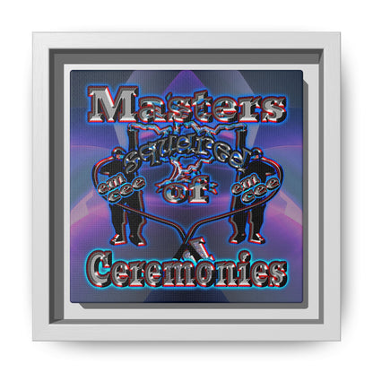 em cee squared - framed canvas art (grey-pink wave)