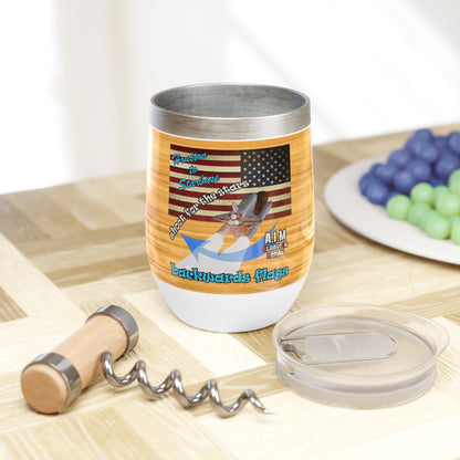 shoot for the stars - Chill Wine Tumbler (butterscotch wood finish)