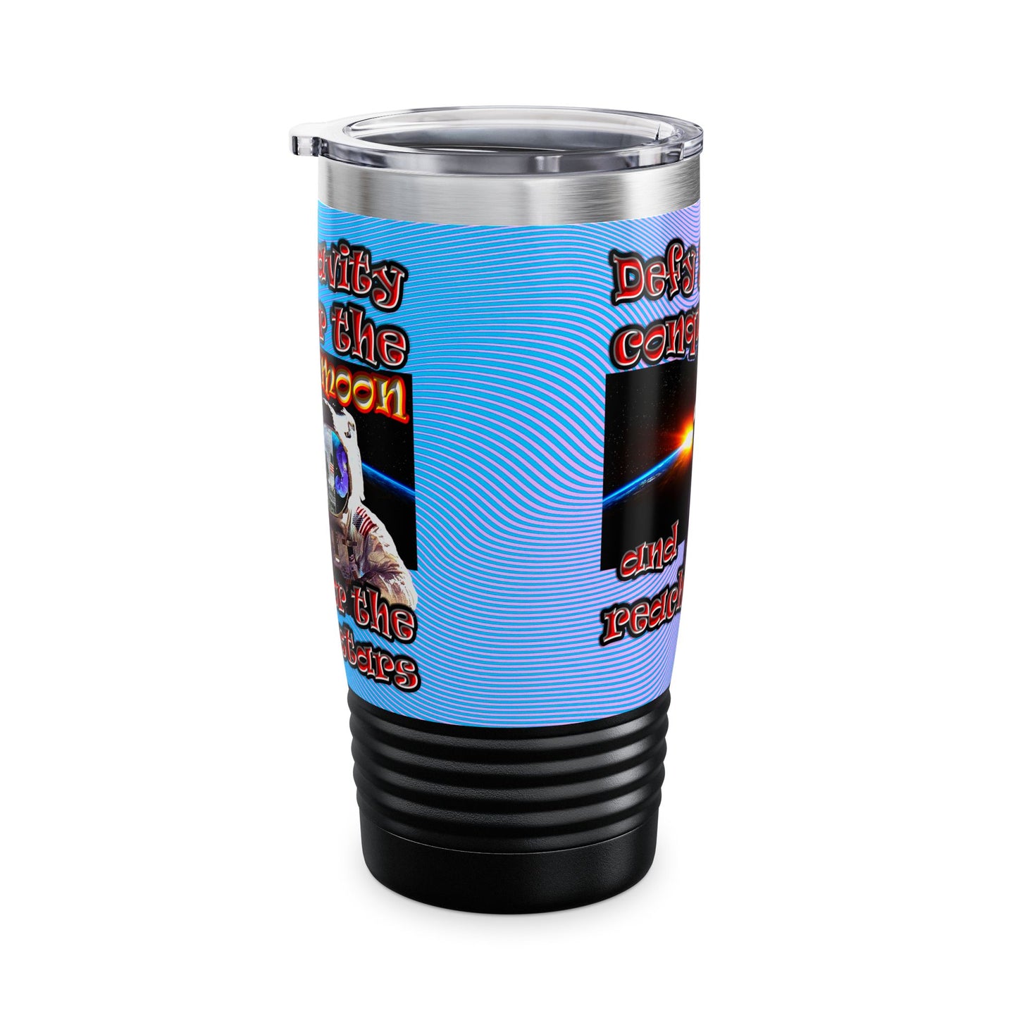 defy conquer reach - Ringneck Tumbler, 20oz (light blue-purple wave)
