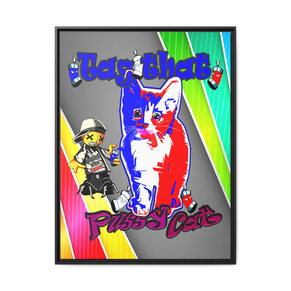 tag that - framed canvas art (rainbow split)