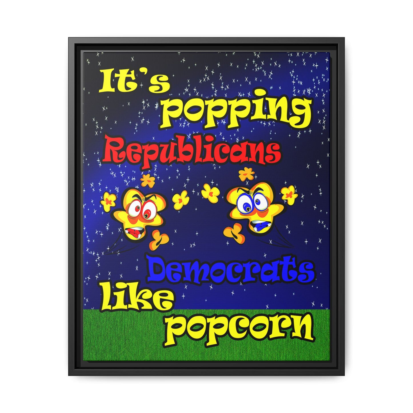 popping like popcorn - framed canvas art ('snoops' background)