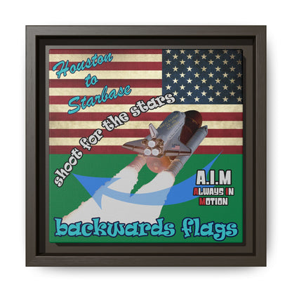 shoot for the stars - framed canvas art (dark green)