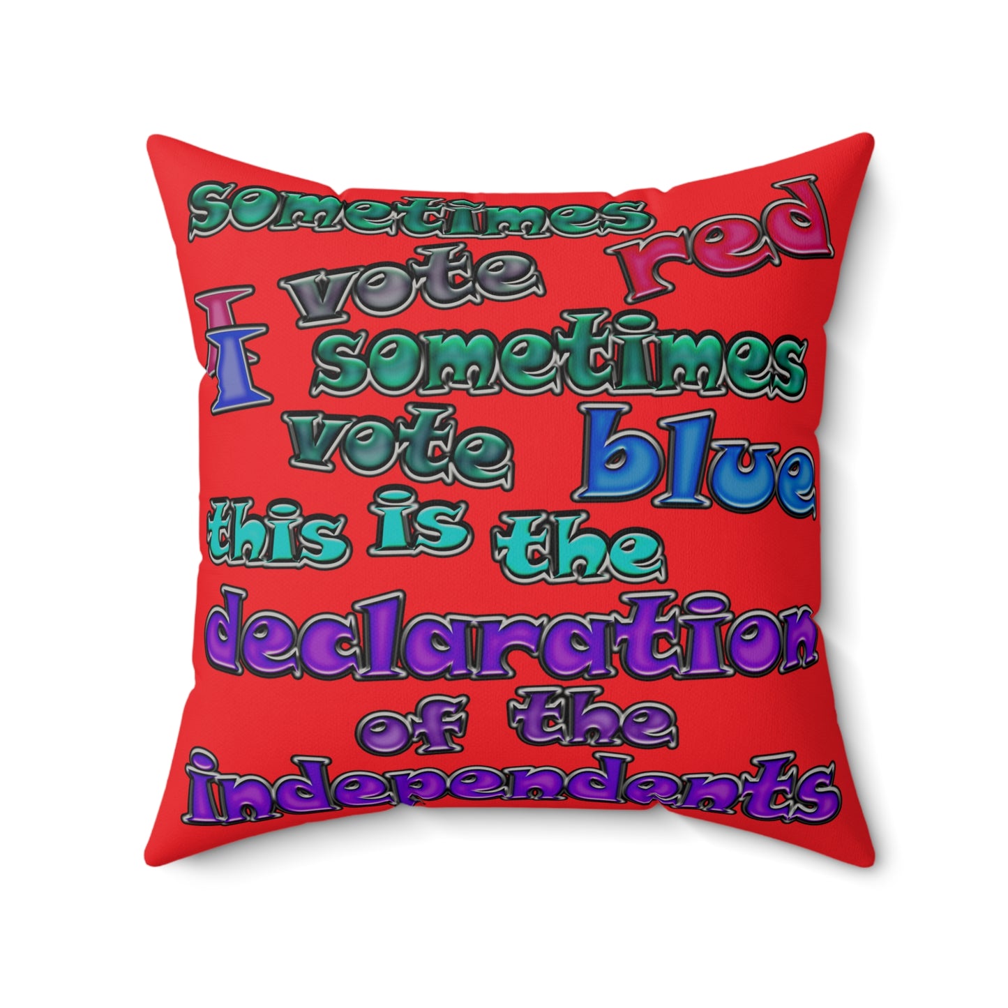 declaration of the independents - Faux Suede Square Pillow - (red)