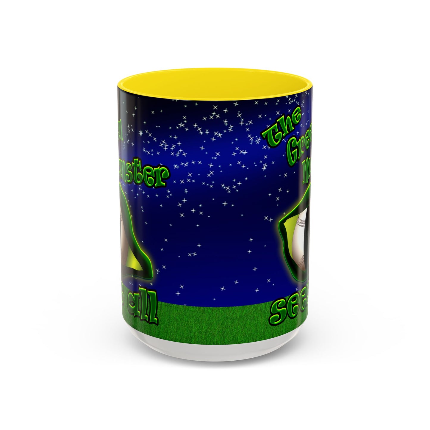 green monster - Accent Mug ('snoops' background)