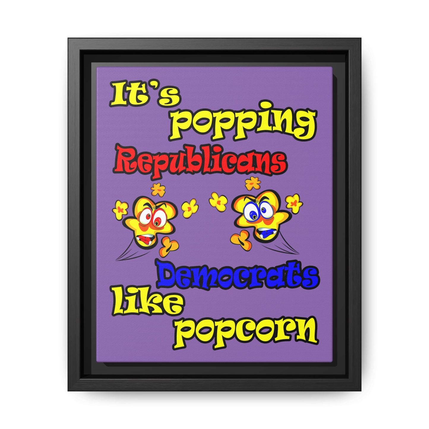 popping like popcorn - framed canvas art (light purple)