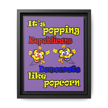 popping like popcorn - framed canvas art (light purple)