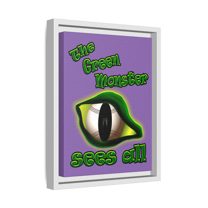 green monster - framed canvas art (light purple)