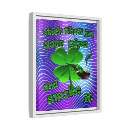 stick that in your pipe and smoke it - framed canvas art (purple wave)
