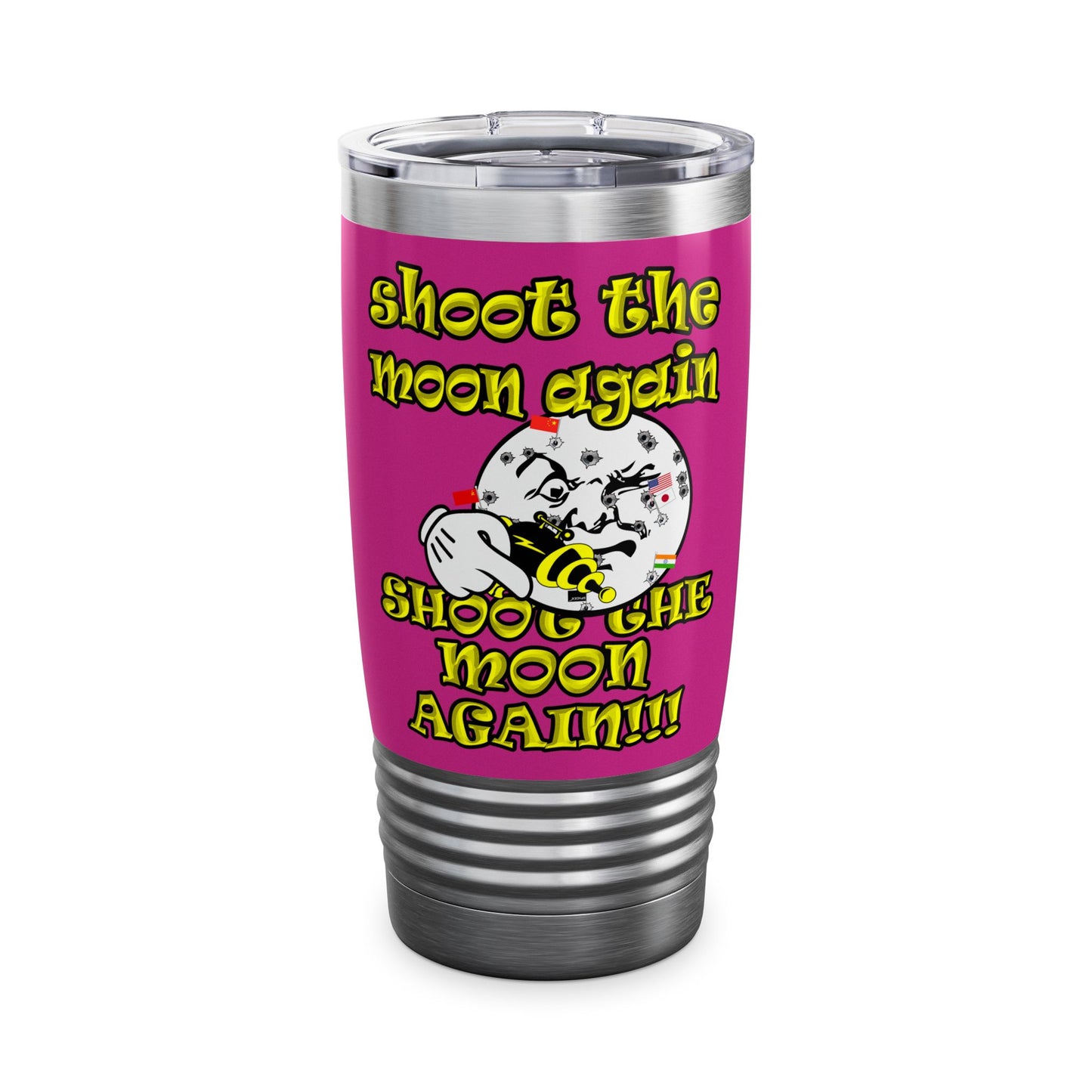 shoot the moon again - Ringneck Tumbler, 20oz (pink)