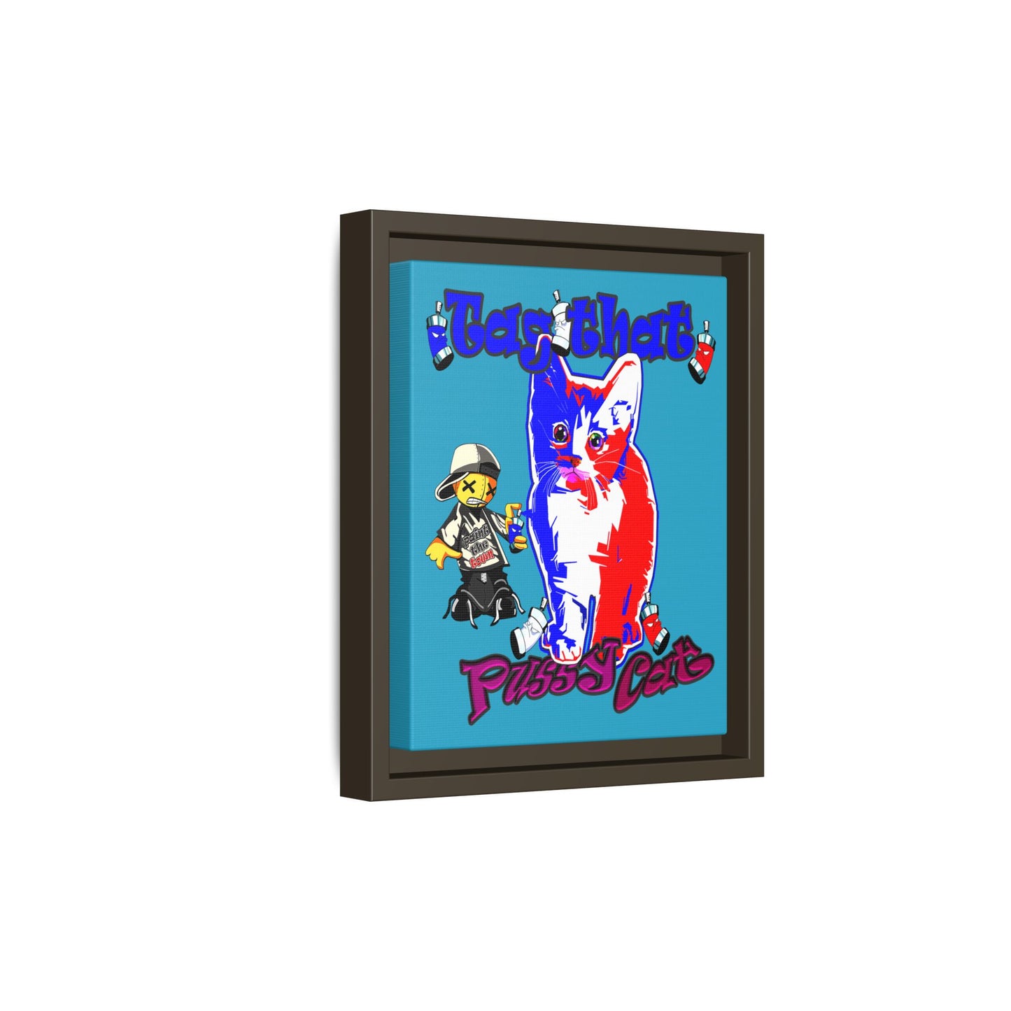 tag that - framed canvas art (turquoise)