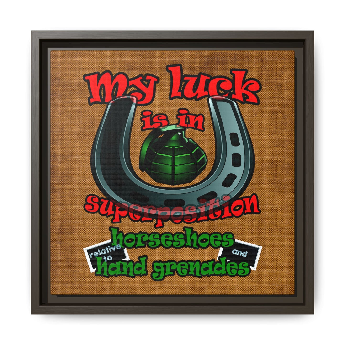 my luck - framed canvas art (brown papyrus)