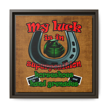 my luck - framed canvas art (brown papyrus)
