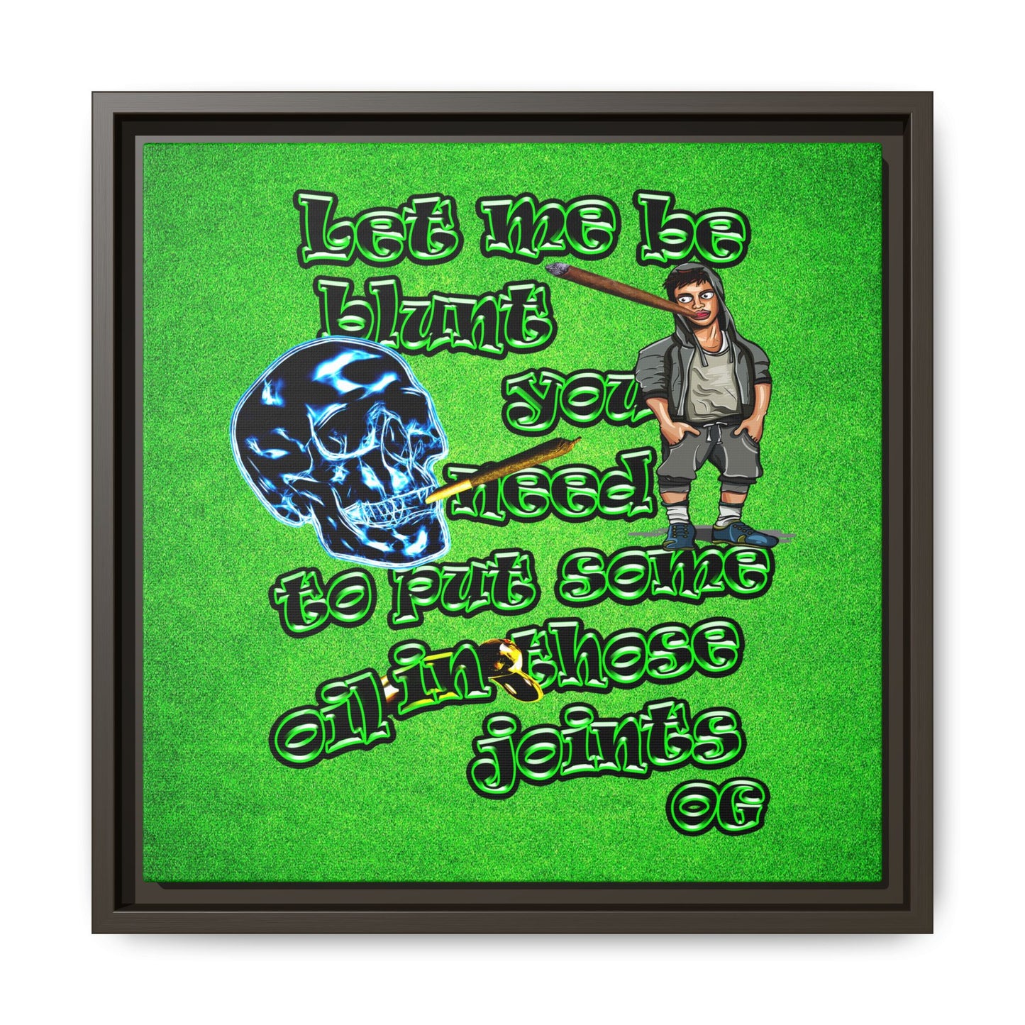 og - framed canvas art (green turf)