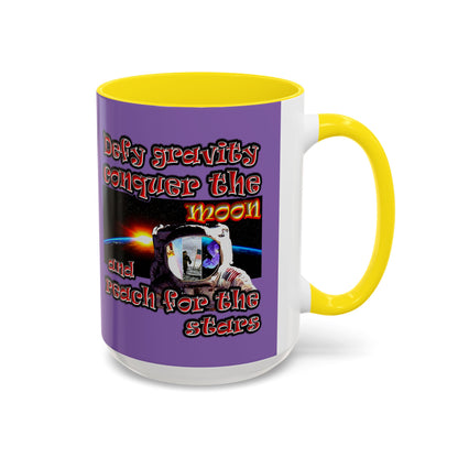 defy conquer reach - Accent Mug (light purple)