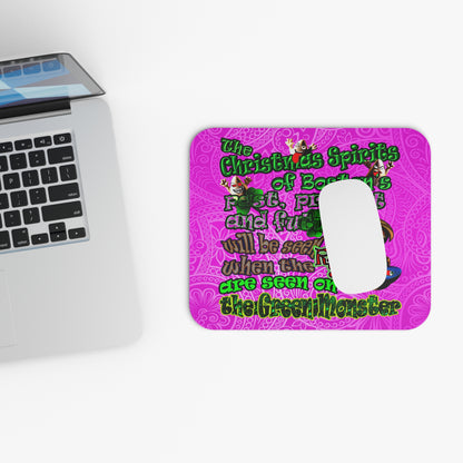 christmas spirits of boston - Mouse Pad (Rectangle) (pink swirl)