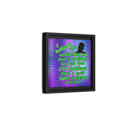 noticed you noticing - framed canvas art (purple wave)
