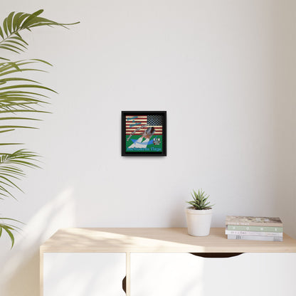 shoot for the stars - framed canvas art (dark green)