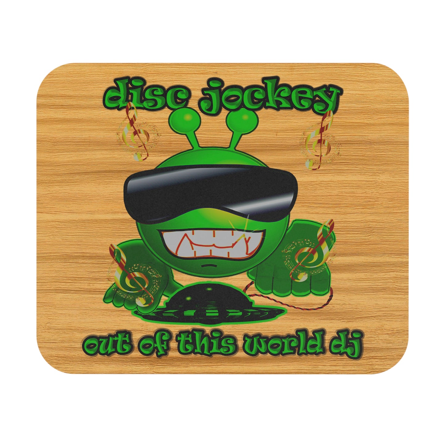 disc jockey - Mouse Pad (Rectangle) (butterscotch wood finish)