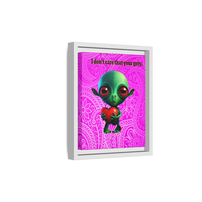 I don't care that your grey - framed canvas art (pink swirl)
