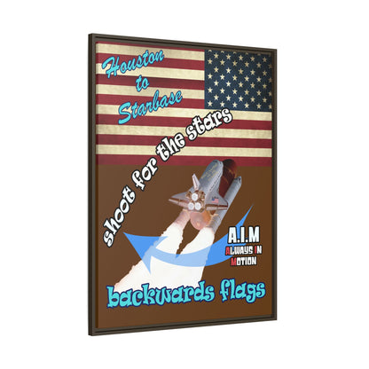 shoot for the stars - framed canvas art (brown)