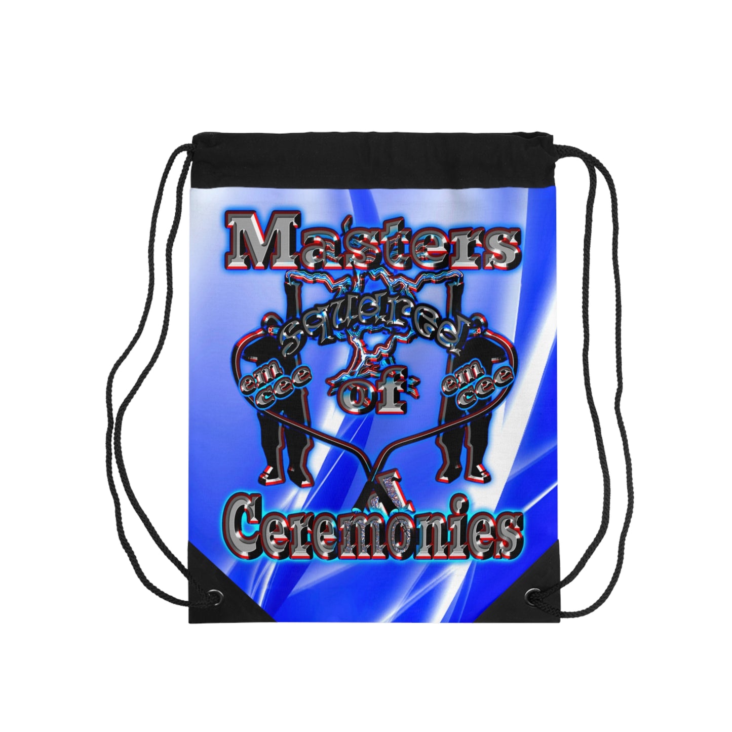 em cee squared - Drawstring Bag (blue-white wave)