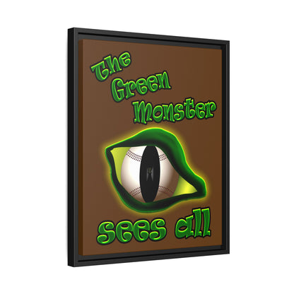 green monster - framed canvas art (brown)