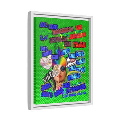 drop the beat - framed canvas art (logo green)