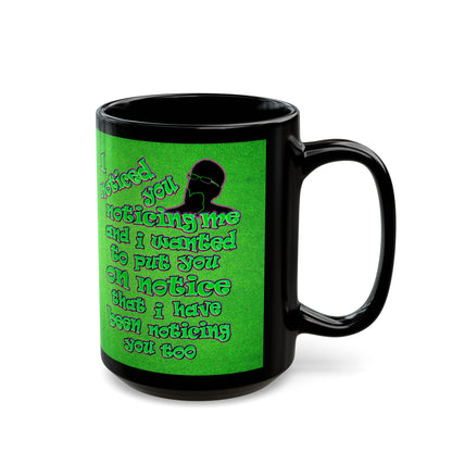 noticed you noticing - Black Mug (green turf)