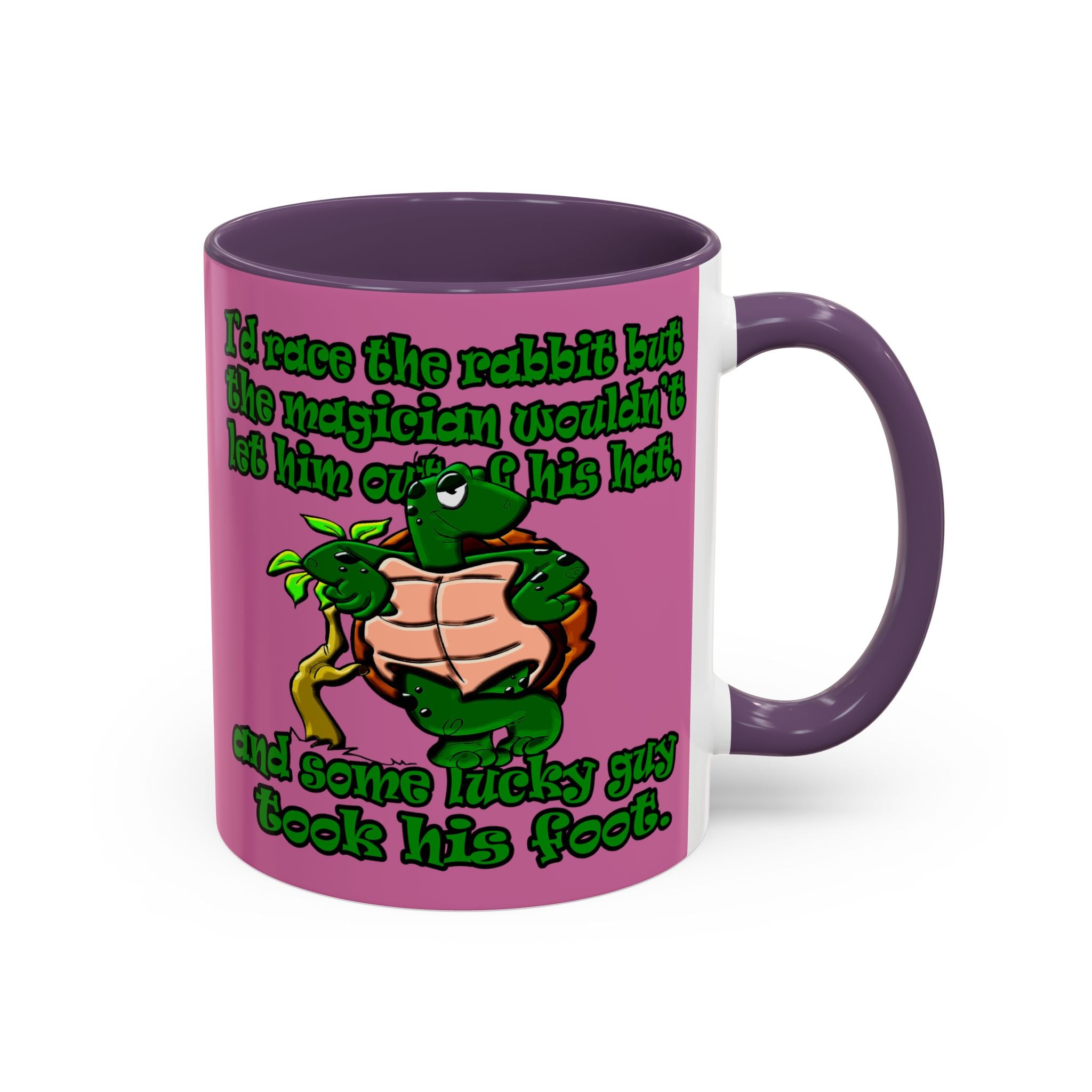 turtle race - Accent Mug (light pink)