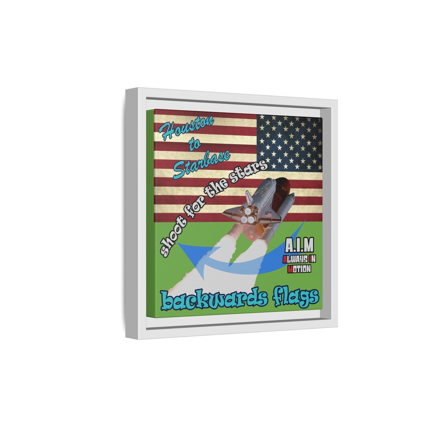shoot for the stars - framed canvas art (green)
