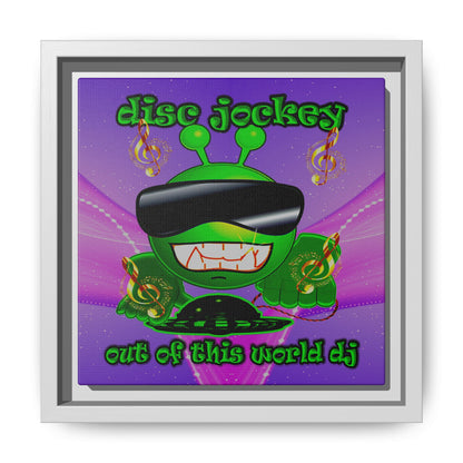 disc jockey - framed canvas art (purple-pink wave)