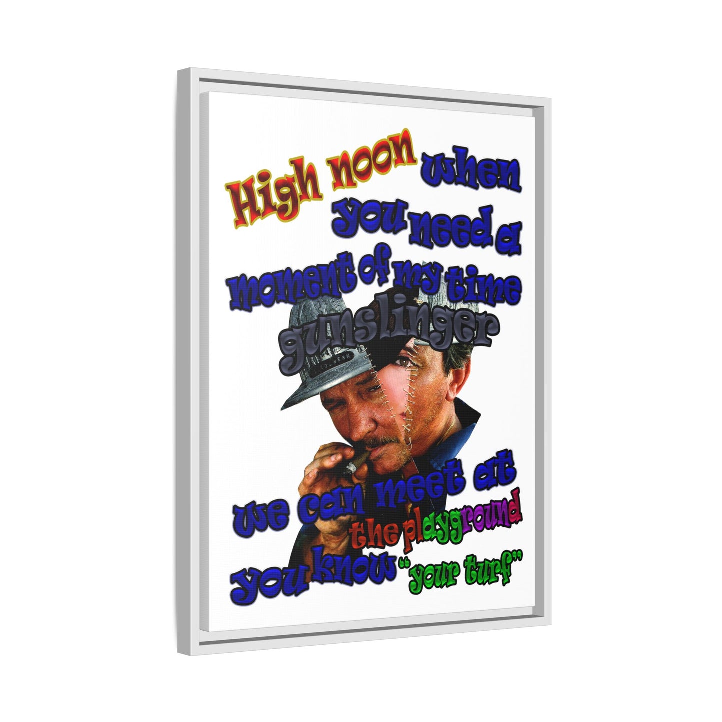high noon - framed canvas art (white)