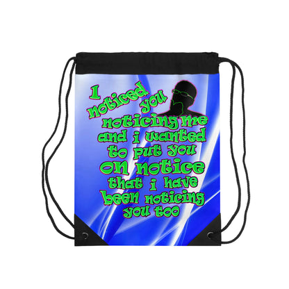 noticed you noticing - Drawstring Bag (blue-white wave)