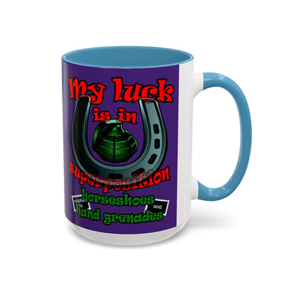 my luck - Accent Mug (purple)