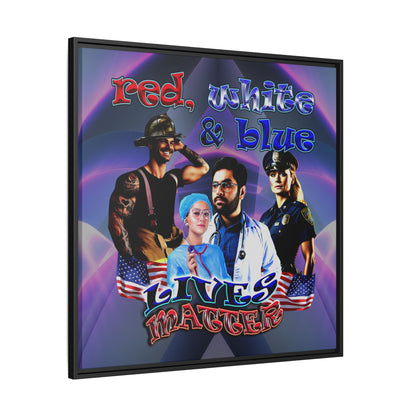 rw&b lives matter - framed canvas art (grey-pink wave)