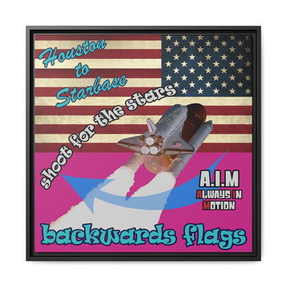 shoot for the stars - framed canvas art (pink)