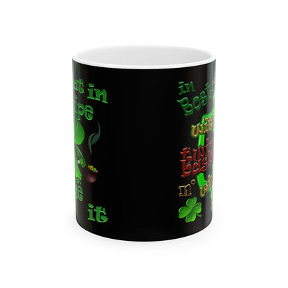 celtics logo - White Mug (black)
