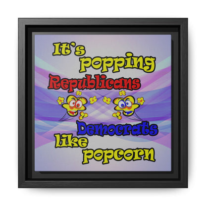 popping like popcorn - framed canvas art (light blue-pink wave)