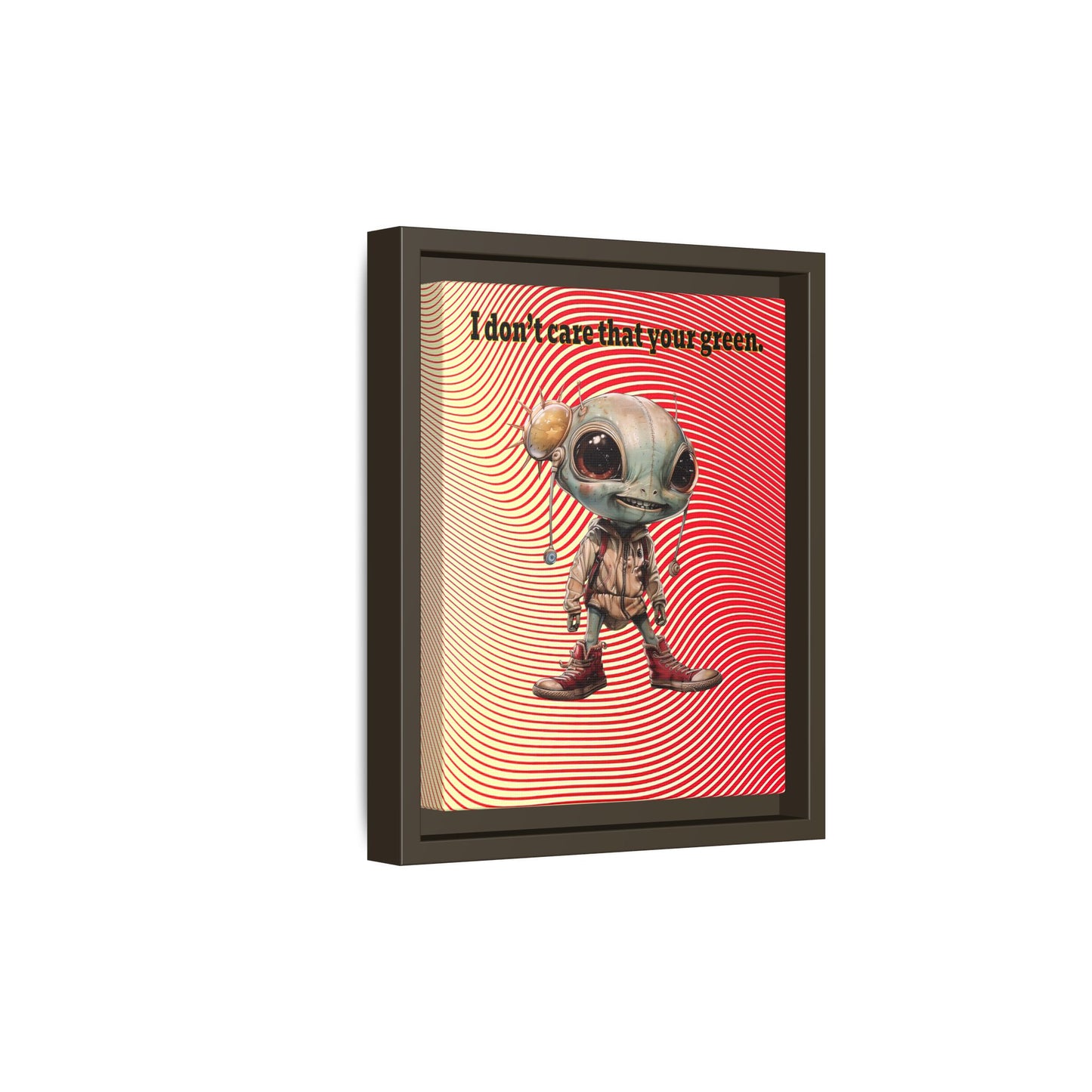 I don't care that your green - framed canvas art (yellow-orange wave)