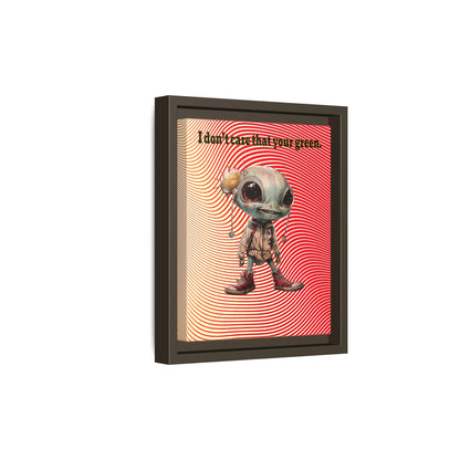 I don't care that your green - framed canvas art (yellow-orange wave)