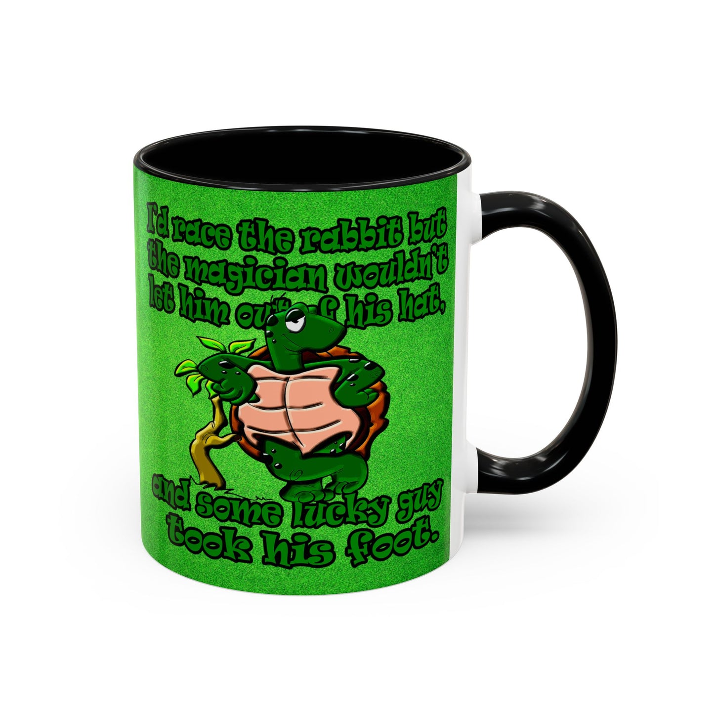 turtle race - Accent Mug (green turf)