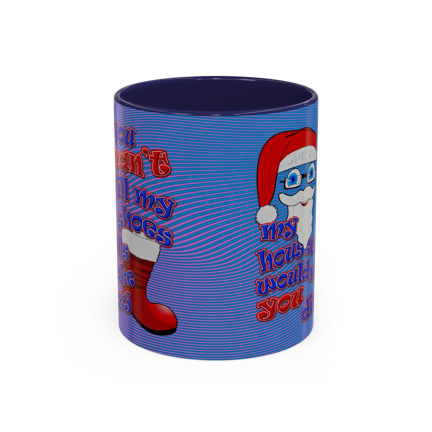 santa's shoes - Accent Mug (light blue-purple wave)